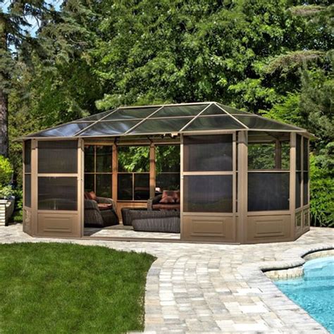 outdoor metal gazebo screen houses|backyard screened gazebos.